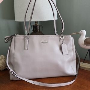 Coach F34672 Christie Carryall Satchel Gray Birch Leather Bag